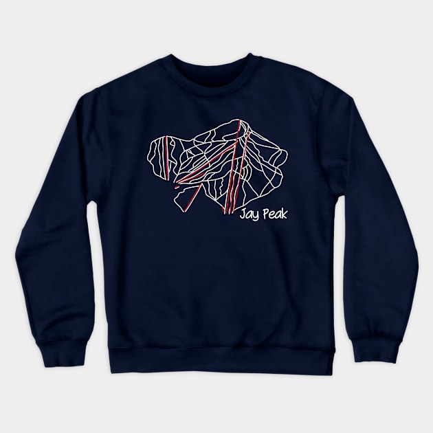 Jay Peak Trail Map Crewneck Sweatshirt by ChasingGnarnia